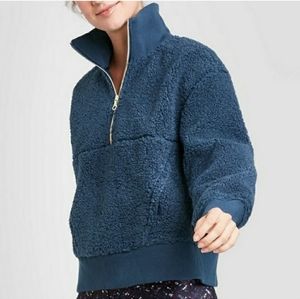 JoyLab Blue Sherpa Pullover